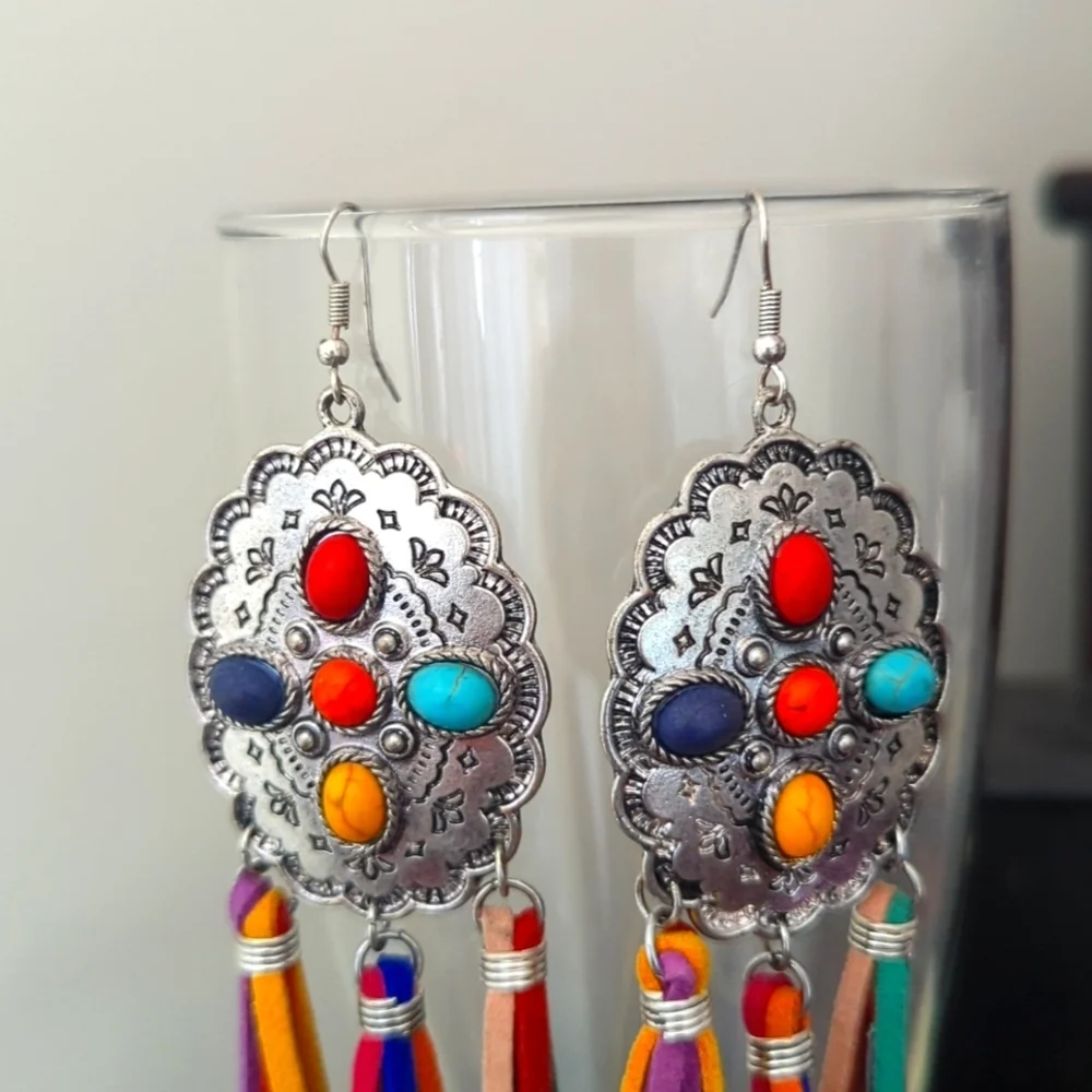 Colorful Western Tassel Earrings